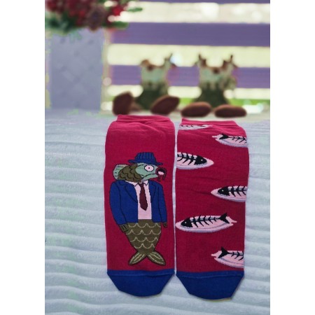 Skarpety męskie Colorful świąteczne zdziwiony karp