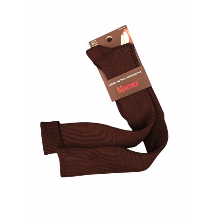 Podkolanówki bawełniane BEZUCISKOWE brąz, czekolada prążek