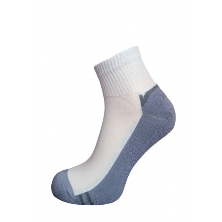 Skarpety męskie - półfrota dł. 3/4 biało-szare -)