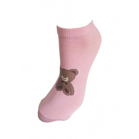 Stopki damskie wzorzyste różowe z misiem